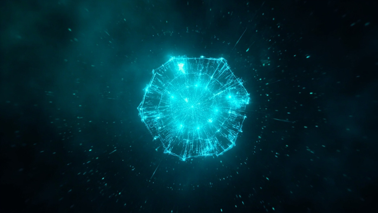 Crystalline hex compiler interface glowing with cyan energy